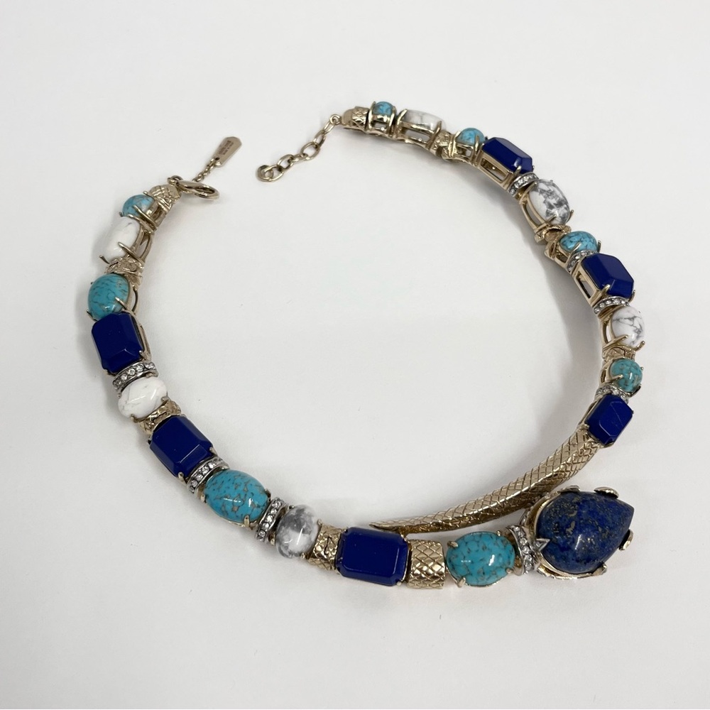 Roberto Cavalli Crystal Stone Snake Collar Necklace‎ Art To Wear - Picture 5 of 10